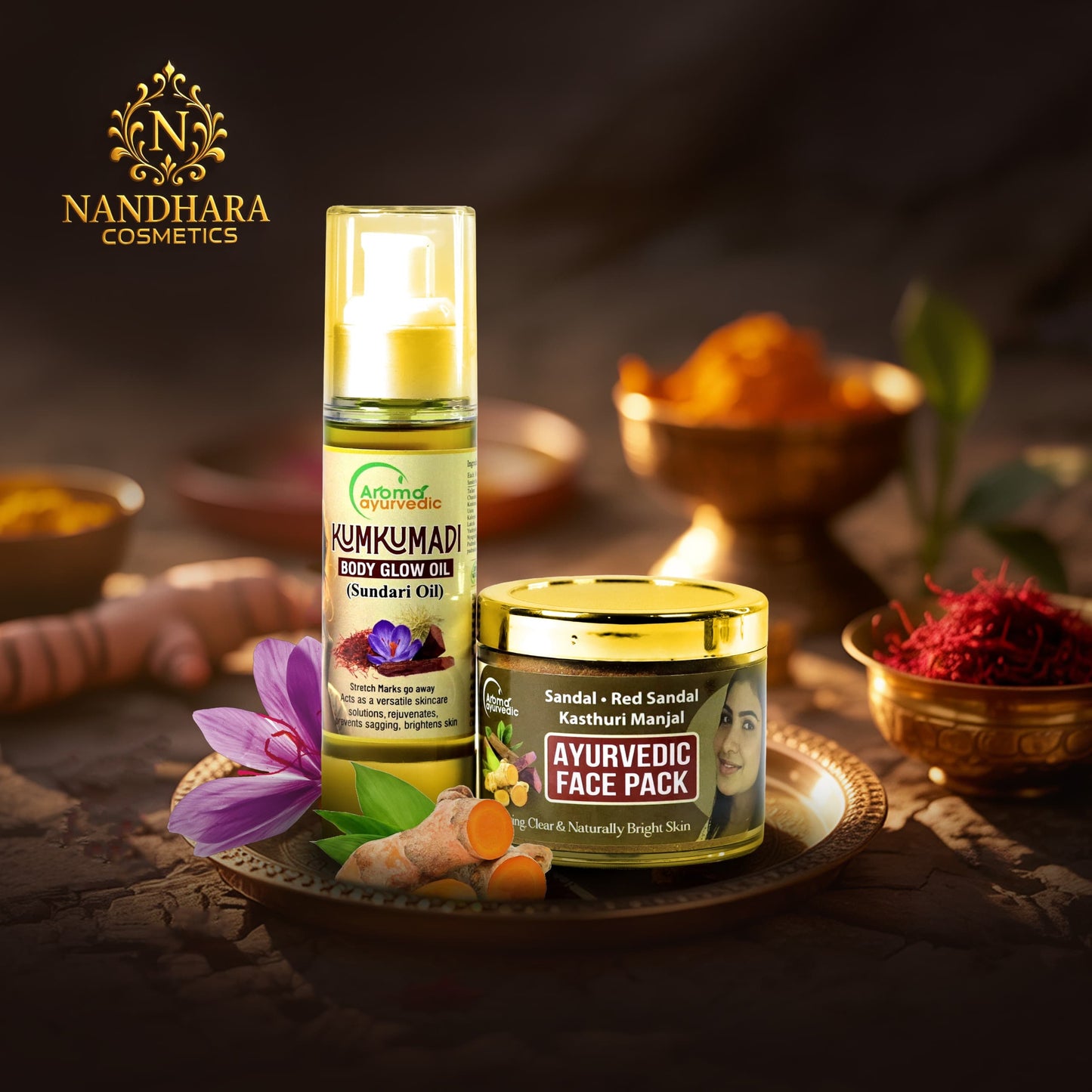Kumkumadi Oil (50ml)and Face Pack(50gm (Combo)