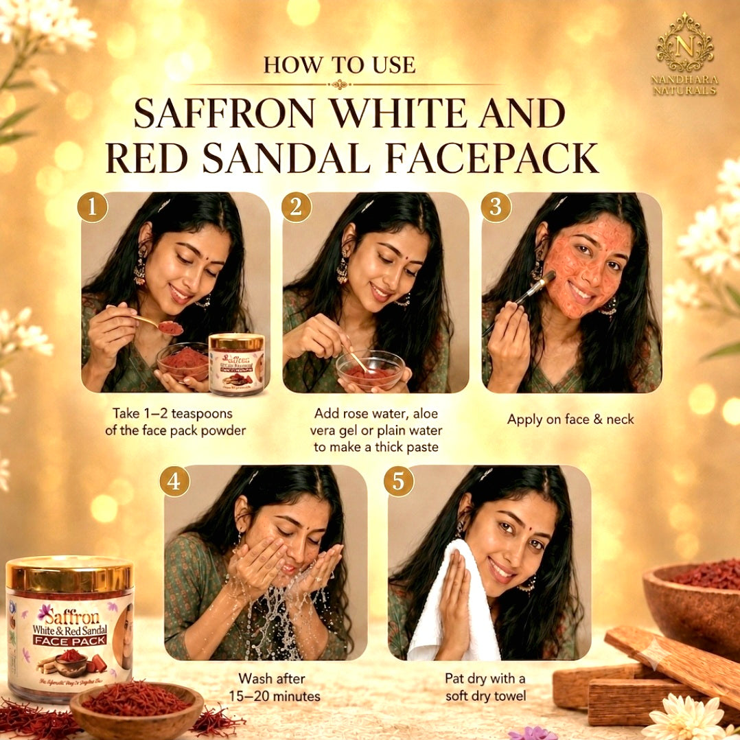 Saffron White & Red Sandal Face Pack 50gm
