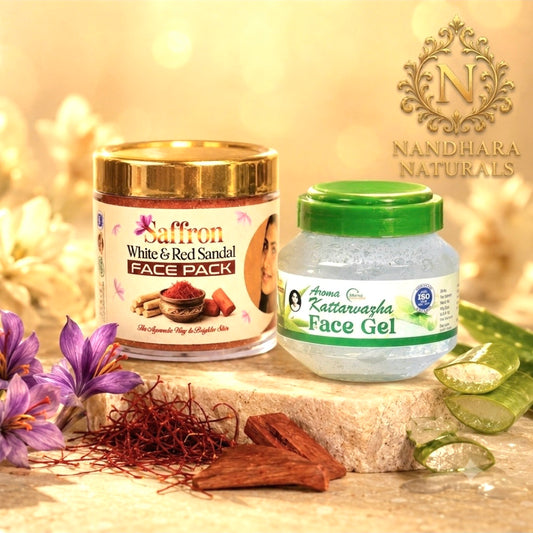 Saffron  White & Red Sandal Facepack(50gm) & Aloe vera Face Gel(250gm) Combo