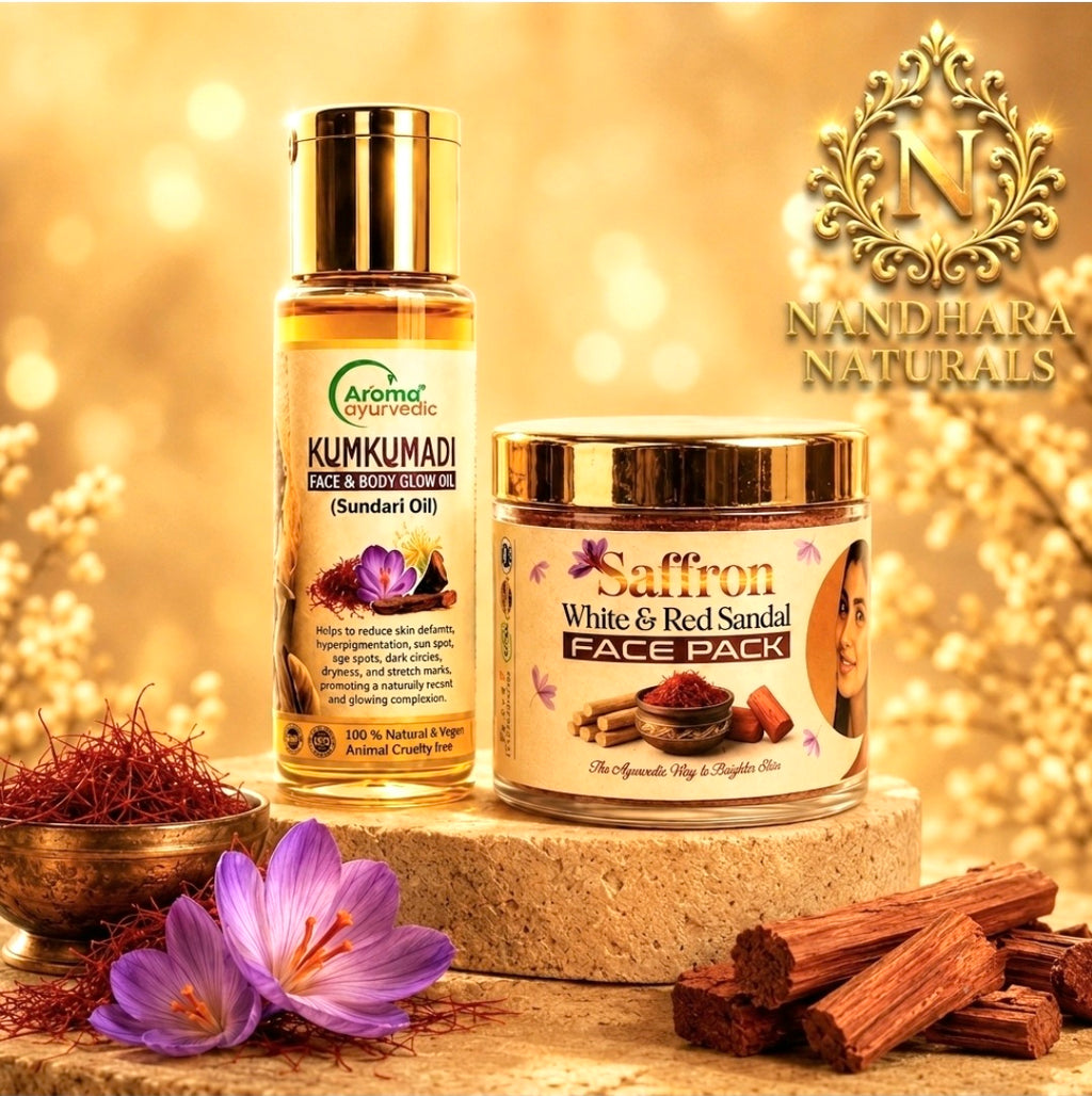 Saffron White & Red Sandal  face pack(50 gm) & Kumkumadi Oil (30ml) Combo