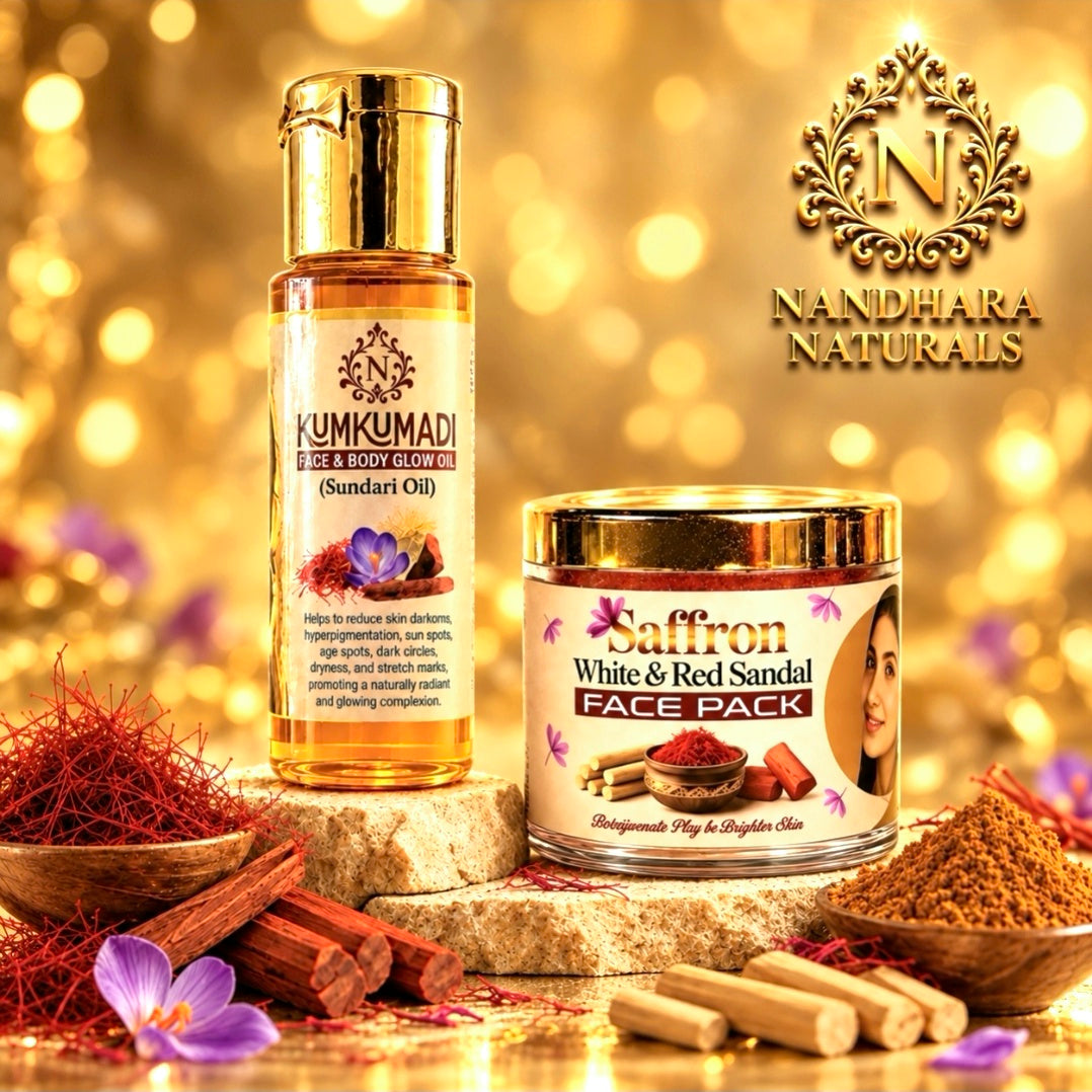 Saffron White & Red Sandal  face pack(50 gm) & Kumkumadi Oil (30ml) Combo