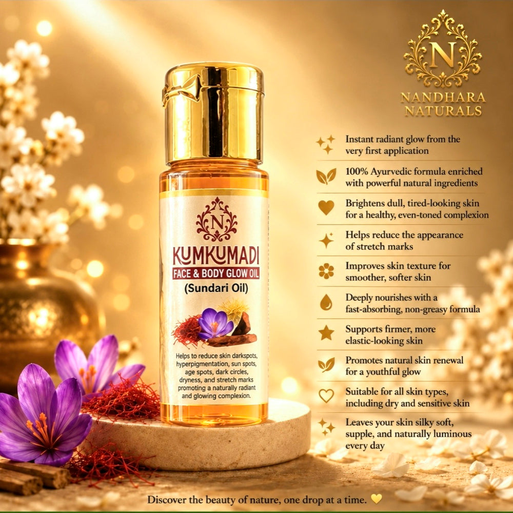 Nandhara Naturals Kumkumadhi Glow Kit – 3-Step Melasma & Radiance Care 30ml,50gm,50gm