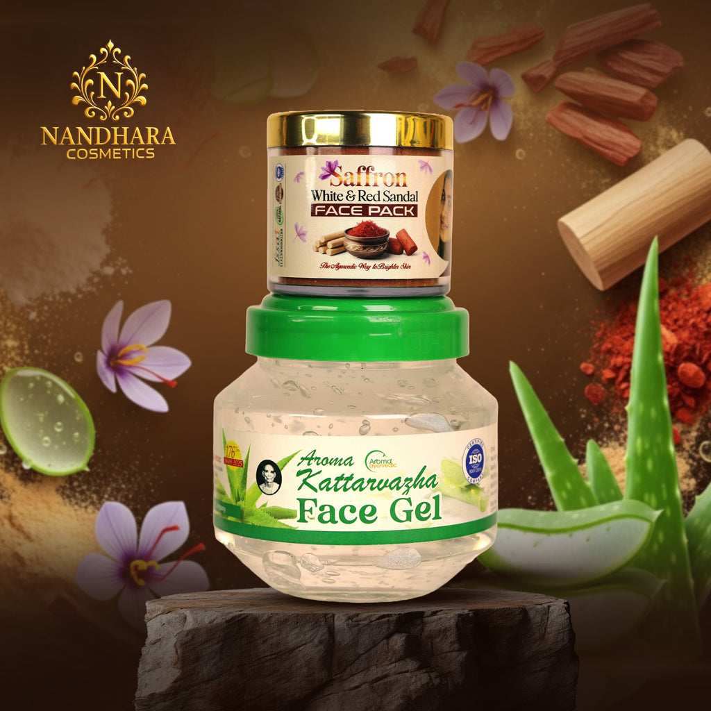 Saffron  White & Red Sandal Facepack(50gm) & Aloe vera Face Gel(500gm) Combo