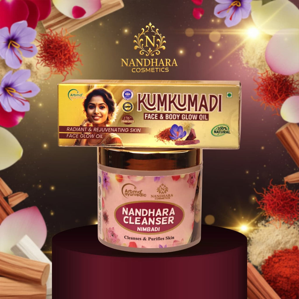 KUMKUMADI GLOW OIL 30ML + CLEANSER 50GM COMBO