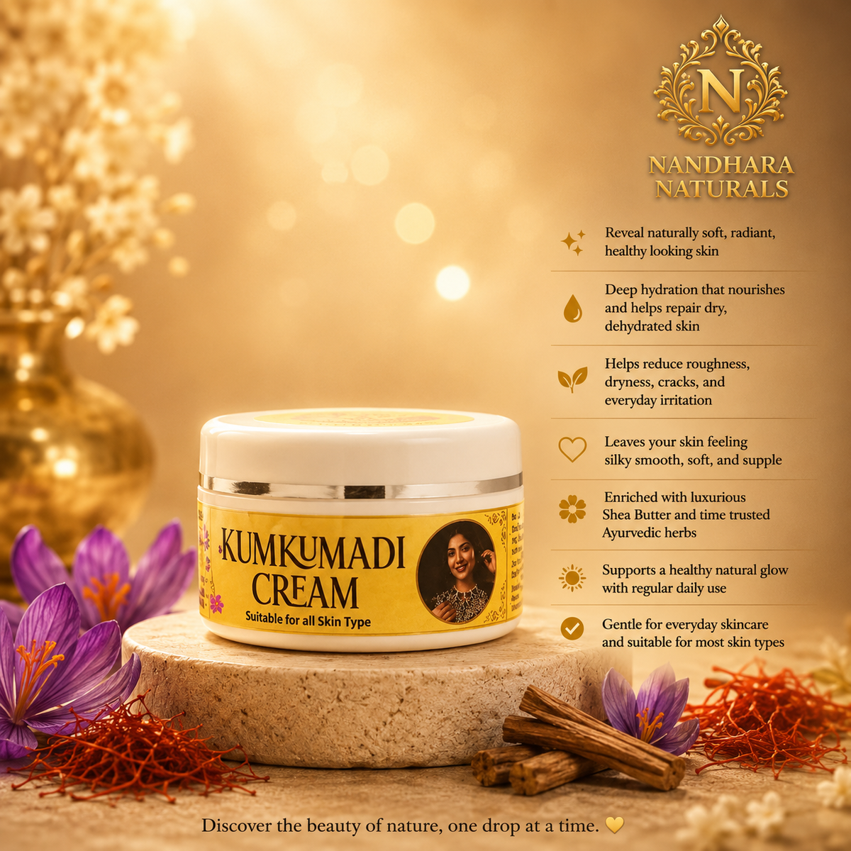 Nandhara Kumkumadi Cream 50GM